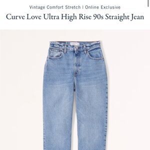 ABERCROMBIE THE 90s STRAIGHT ULTRA High rise CURVE LOVE SIZE 27 LONG